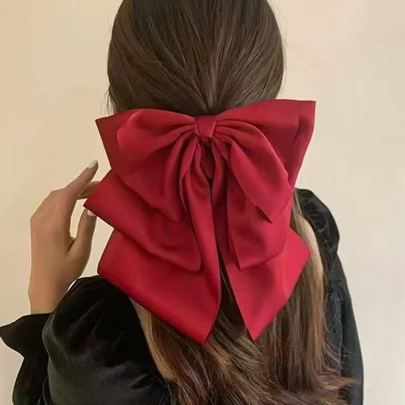 チュール リボン バンスクリップ 大きめ まとめ髪 上品 レディース ヘアアクセサリー