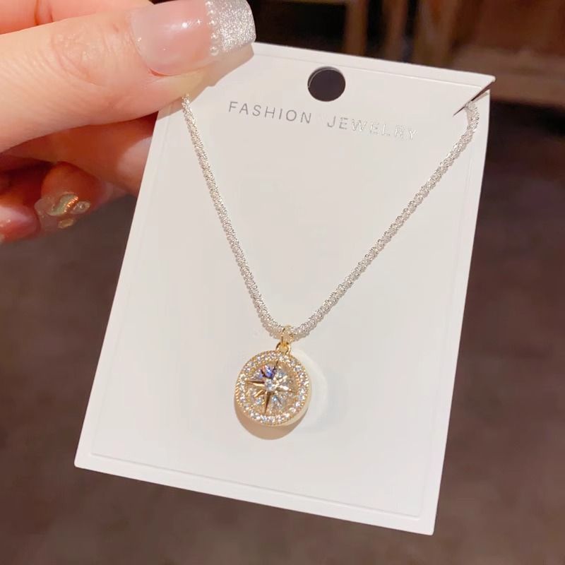 八芒星ネックレス レディース 星空モチーフ キラキラ 上品 シルバー