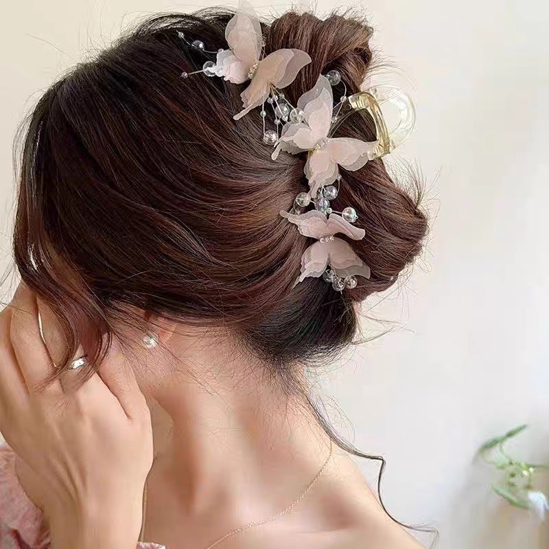 サテン素材 大きめ バンスクリップ 高見え 上品 新作 ギャザーデザイン レディース ヘアアクセサリー