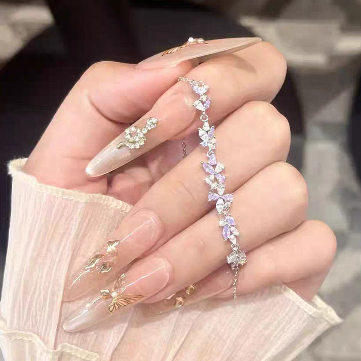 藤の花ブレスレット レディース 上品 シンプル