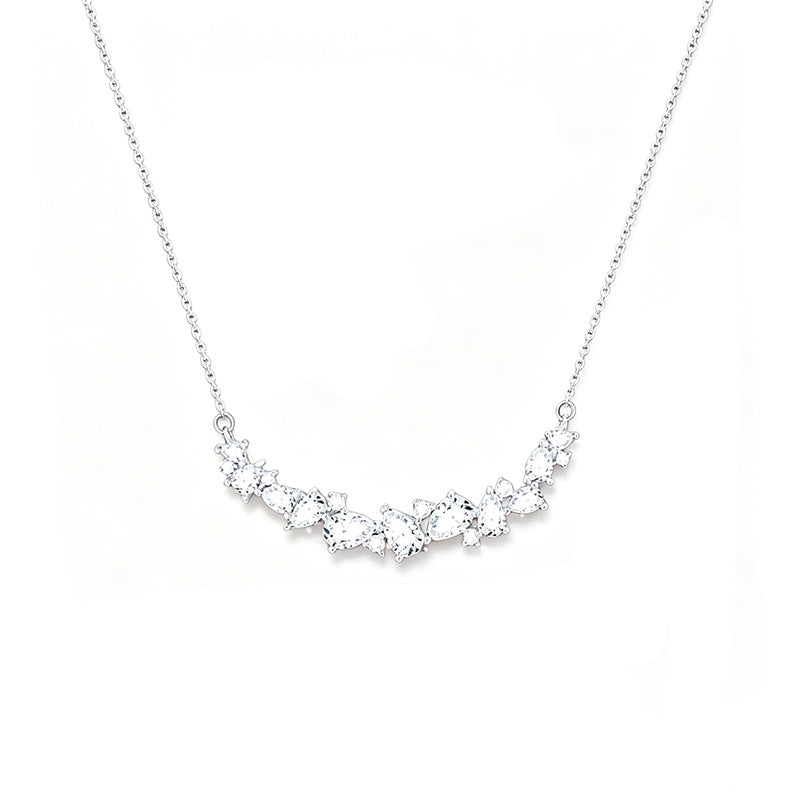 藤の花ネックレス レディース 上品 シンプル キュービックジルコニア 鎖骨チェーン