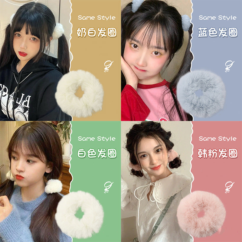 ふわふわ シュシュ ヘアゴム 可愛い ガーリー レディース ヘアアクセサリー