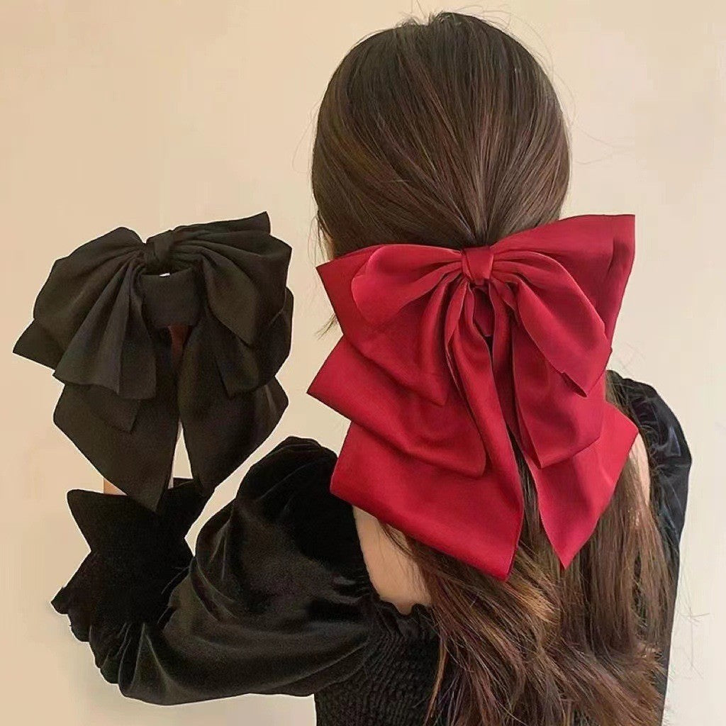 チュール リボン バンスクリップ 大きめ まとめ髪 上品 レディース ヘアアクセサリー